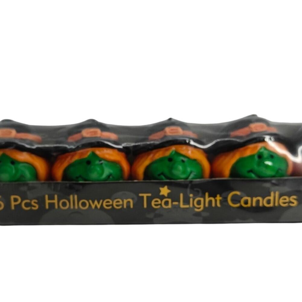 Vintage Witch Halloween Tealight Candles 1" Retro Pack of 6